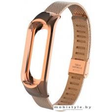 Ремешок Xiaomi миланский сетчатый для Mi Band 3 (розовое золото)