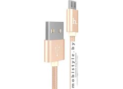 Кабель Hoco X2 microUSB (золотистый)