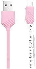 Кабель Hoco X6 Khaki Micro USB (розовый)