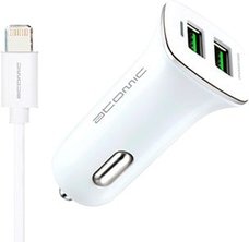 Автомобильное зарядное Atomic C207 (белый)