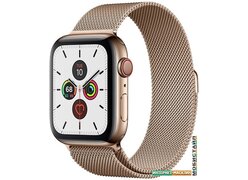 Умные часы Apple Watch Series 5 LTE 44 мм (сталь золотистый/миланский золотой)