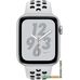 Умные часы Apple Watch Nike+ 44 мм (алюминий серебристый/чистая платина, черный)
