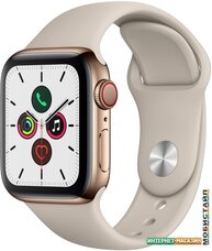 Умные часы Apple Watch Series 5 LTE 40 мм (сталь золотистый/песочный спортивный)
