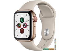 Умные часы Apple Watch Series 5 LTE 40 мм (сталь золотистый/песочный спортивный)