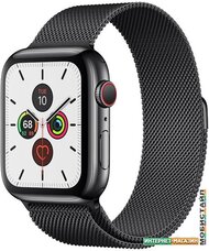 Умные часы Apple Watch Series 5 LTE 44 мм (сталь черный/миланский черный)