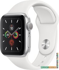 Умные часы Apple Watch Series 5 40 мм (серебристый алюминий/белый спортивный)