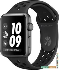 Умные часы Apple Watch Nike+ 42 мм (алюминий серый космос/антрацитовый, черный)