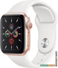 Умные часы Apple Watch Series 5 40 мм (алюминий золотистый/белый спортивный)