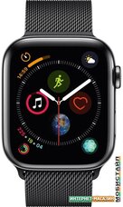 Умные часы Apple Watch Series 4 LTE 44 мм (сталь черный/миланский черный)