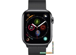 Умные часы Apple Watch Series 4 LTE 44 мм (сталь черный/миланский черный)