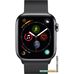 Умные часы Apple Watch Series 4 LTE 44 мм (сталь черный/миланский черный)