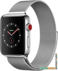 Умные часы Apple Watch Series 3 LTE 42 мм (сталь/миланский браслет)