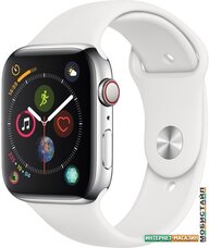Умные часы Apple Watch Series 4 LTE 44 мм (сталь серебристый/белый)