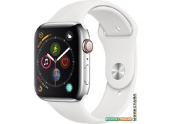 Умные часы Apple Watch Series 4 LTE 44 мм (сталь серебристый/белый)