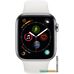 Умные часы Apple Watch Series 4 LTE 44 мм (сталь серебристый/белый)