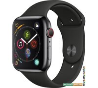 Умные часы Apple Watch Series 4 LTE 44 мм (сталь черный космос/черный)