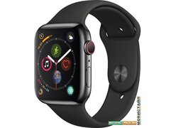 Умные часы Apple Watch Series 4 LTE 44 мм (сталь черный космос/черный)