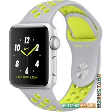 Умные часы Apple Watch Nike+ 38mm Silver with Flat Silver/Volt Nike Band 
