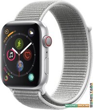 Умные часы Apple Watch Series 4 LTE 44 мм (алюминий серебристый/белая ракушка)