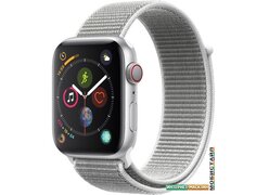 Умные часы Apple Watch Series 4 LTE 44 мм (алюминий серебристый/белая ракушка)