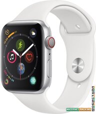 Умные часы Apple Watch Series 4 LTE 44 мм (алюминий серебристый/белый)