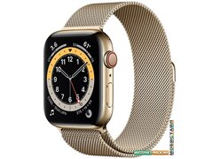 Умные часы Apple Watch Series 6 LTE 44 мм (сталь золотистый/миланский золотой)