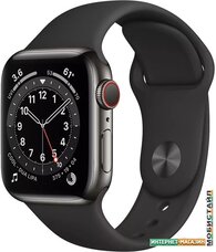 Умные часы Apple Watch Series 6 LTE 40 мм (сталь графитовый/черный спортивный)
