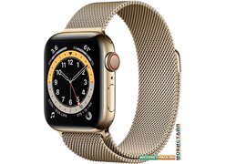 Умные часы Apple Watch Series 6 LTE 40 мм (сталь золотистый/миланский золотой)