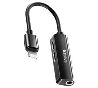 Baseus 3-in-1 iPhone Male to Dual iPhone & 3.5mm Female Adapter L52 черный