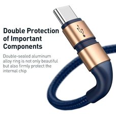 Кабель BMX Double-deck MFi certified Cable Type-C to Lightning PD 18W 1.8m сине-золотой