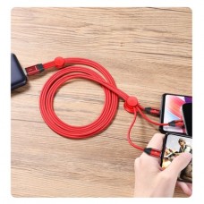 Кабель Baseus 3 в 1 Car Co-sharing Cable USB для M+L+T 3.5A 1m красный