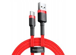 Кабель Baseus cafule Cable USB For Type-C 2A 3m Красный+красный