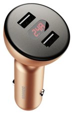 Автомобильная зарядка Baseus Shake-head Digital Display золотой