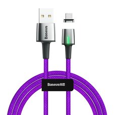 Кабель Baseus Zinc Magnetic USB для iPhone 2.4A 1m фиолетовый