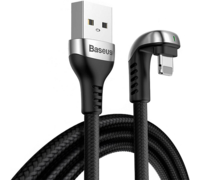 Кабель для iPhone Baseus Green U-shaped Lamp Mobile Game USB-A to Lightning 2m черный