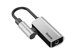 Адаптер Baseus Type-C Male To Type-C Female +3.5MM Female Adapter L45 серебряный