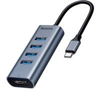 USB-концентратор Baseus Enjoyment Series USB-C to HDMI/4xUSB 3.0 CAHUB-N0G