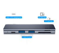USB-концентратор Baseus Type-C to USB3.0x2/SD/TF/Type-C PD для MacBook Pro