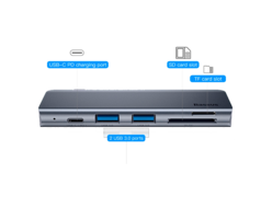 USB-концентратор Baseus Type-C to USB3.0x2/SD/TF/Type-C PD для MacBook Pro