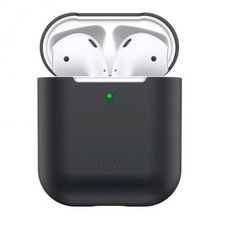 Кейс с разъемом для зарядки Baseus Airpods 2/1 Ultrathin Series Silica Gel Protector черный