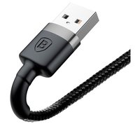 Кабель USB Baseus Kevlar Lightning Cable 2M серо-черный
