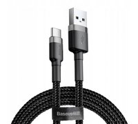 Кабель Baseus cafule Cable USB For Type-C 2A 3m Серый+черный