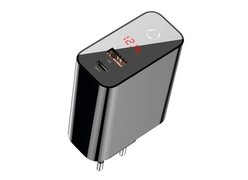 Зарядное устройство Baseus Speed PPS Intelligent Power-off & Digital Display (Type-C+USB) черный
