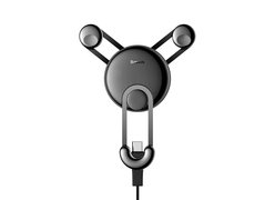 Автомобильный держатель Baseus YY vehicle-mounted phone charging holder with USB cable черный
