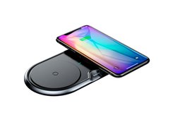 Беспроводная зарядка Baseus Dual Wireless Charger metal черный