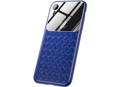 Чехол Baseus Glass & Weaving Apple iPhone X/XS синий