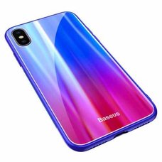 Baseus Laser Luster Case For iPhone X сине-красный