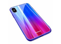 Baseus Laser Luster Case For iPhone X сине-красный