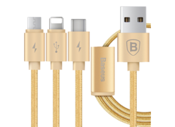 Кабель 3-in-1 Baseus Portman Series MicroUSB - Lightning - Type-C 1.2 M золотой