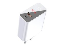 Зарядное устройство Baseus Speed PPS Intelligent Power-off & Digital Display (Type-C+USB) белый